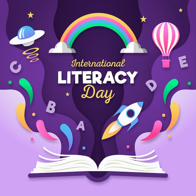 International literacy day in paper style