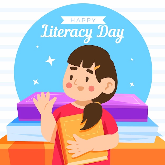 Free Vector international literacy day theme