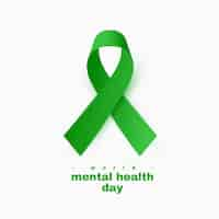 Free vector international mental heath day concept poster with realistic ribbon design vector