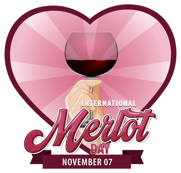 Free Vector international merlot day logo design