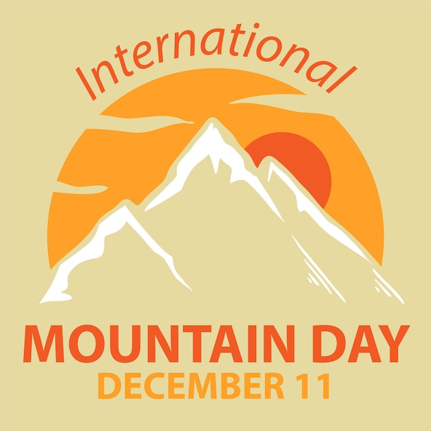 Free Vector international mountain day text for poster design