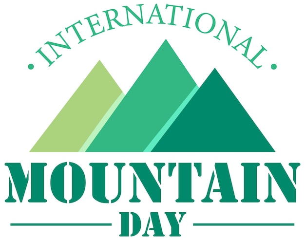 Free Vector international mountain day text for poster design