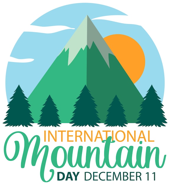 Free Vector international mountain day text for poster design