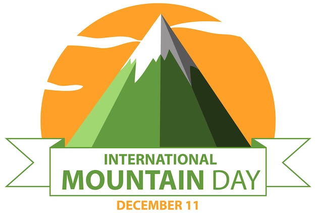 Free Vector international mountain day text for poster design