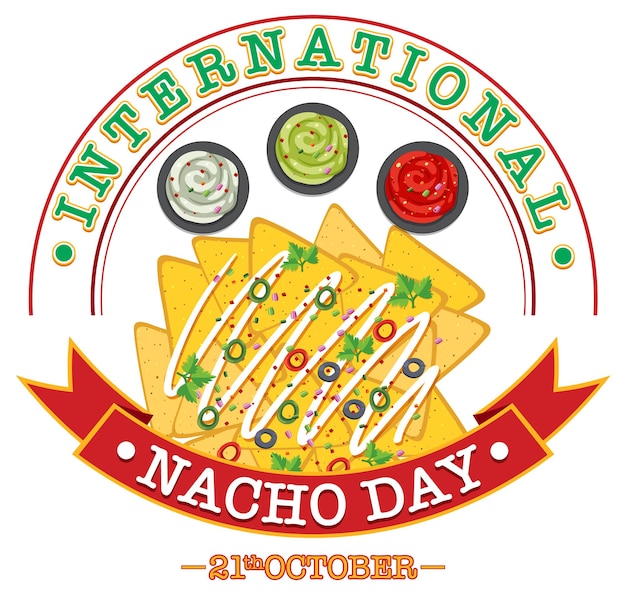 Free Vector international nacho day poster design