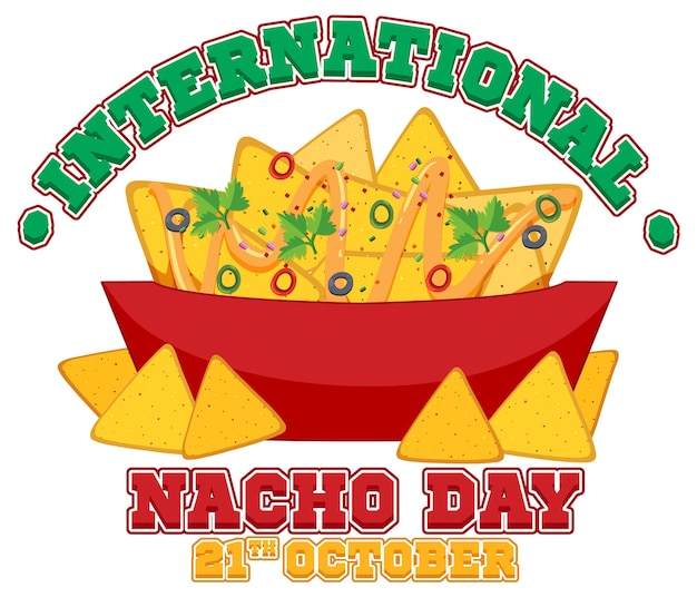 Free Vector international nacho day poster design