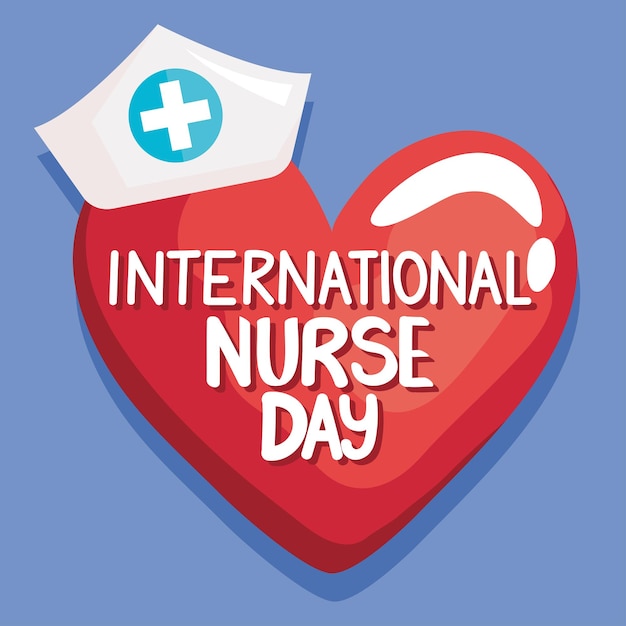 Free vector international nurse day poster with heart