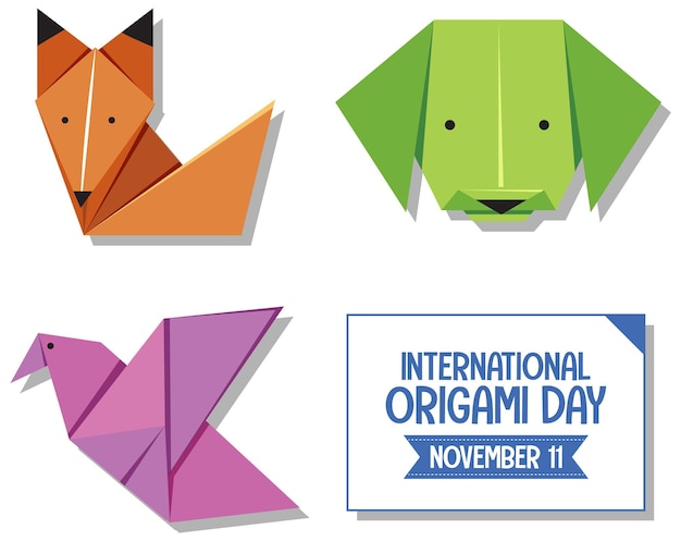 Free Vector international origami day banner design