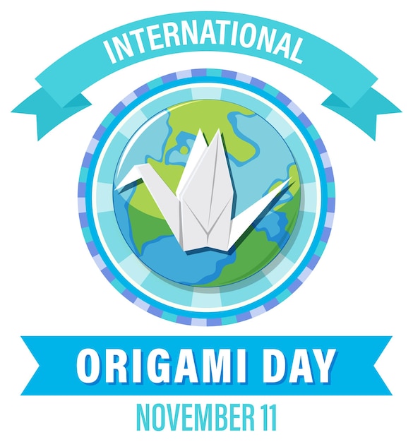 Free Vector international origami day banner design