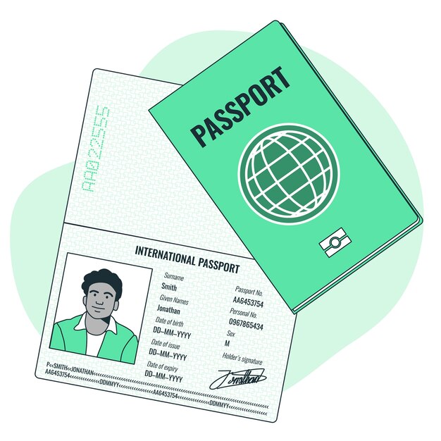 International passport concept illustration