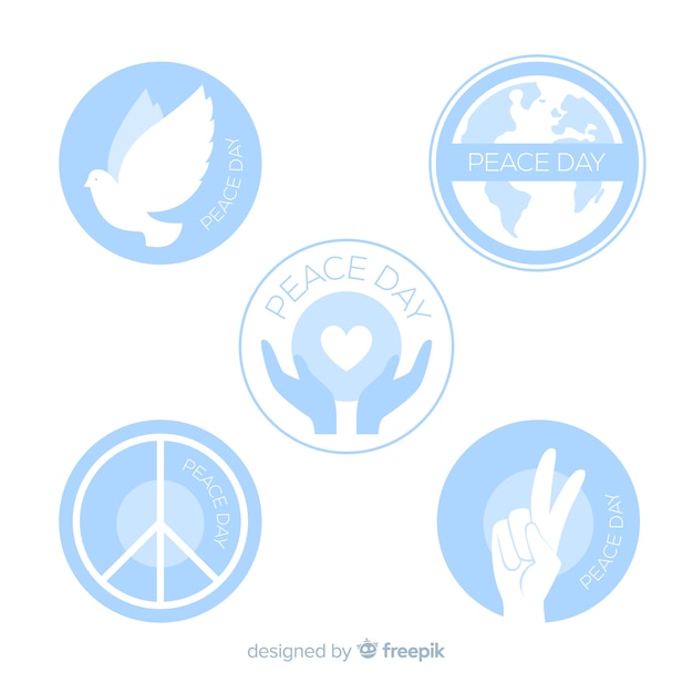 International peace day badge collection