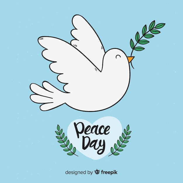 International peace day concept with white dove