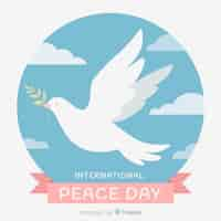 Free vector international peace day concept with white dove