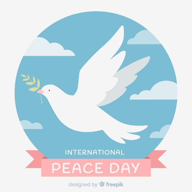 International peace day concept with white dove