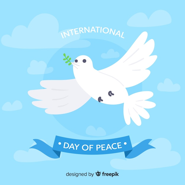 International peace day concept with white dove