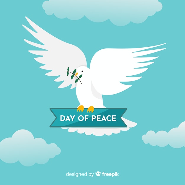 Free vector international peace day concept with white dove