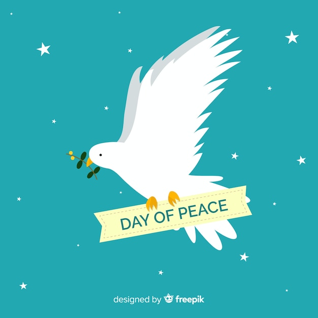 Free vector international peace day concept with white dove