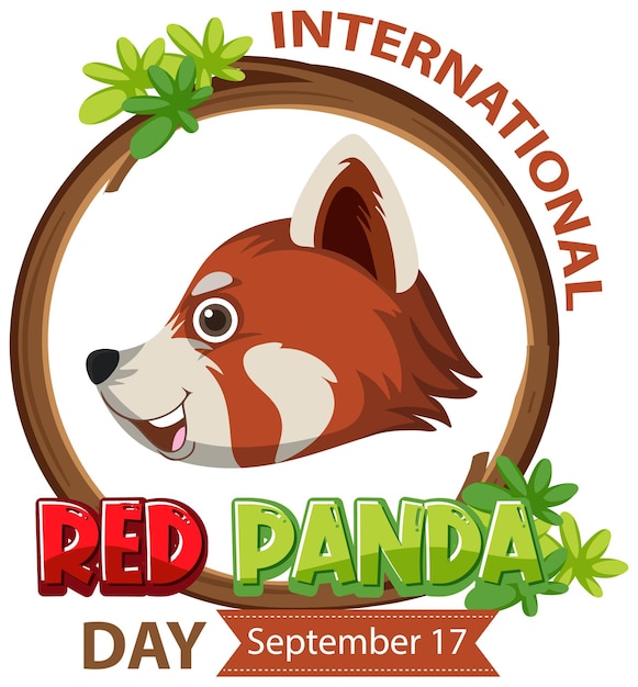 Free vector international red panda day on september 17