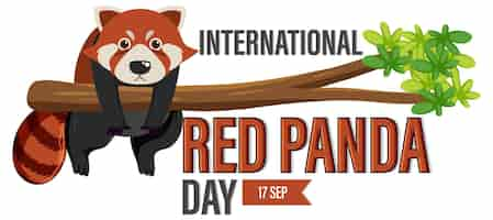 Free vector international red panda day