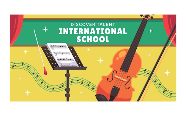 Free Vector international school facebook template