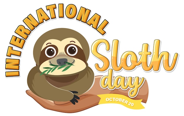 Free Vector international sloth day banner concept vector