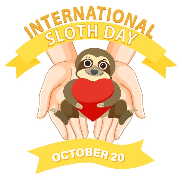 Free Vector international sloth day banner concept vector