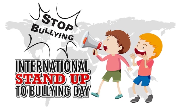 Free Vector international stand up to bullying day poster design