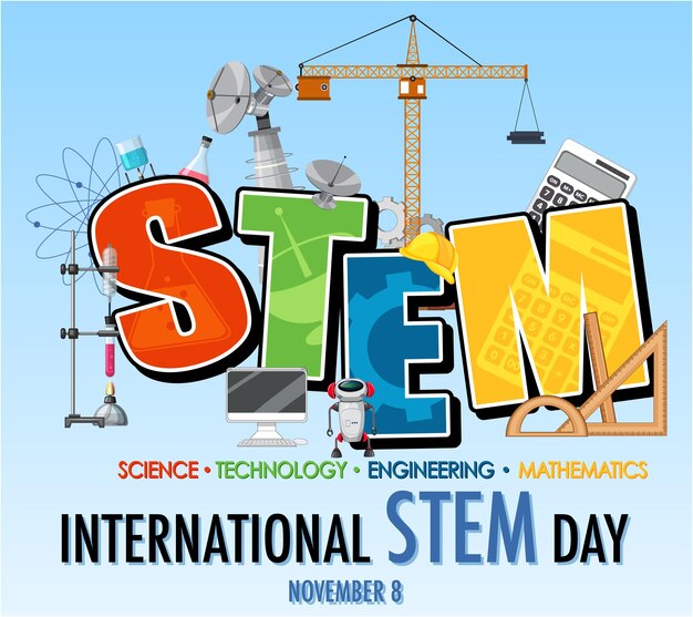 International STEM day on November 8th banner with STEM logo