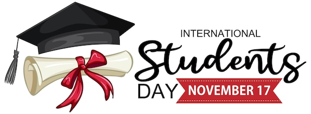 Free Vector international students day banner design