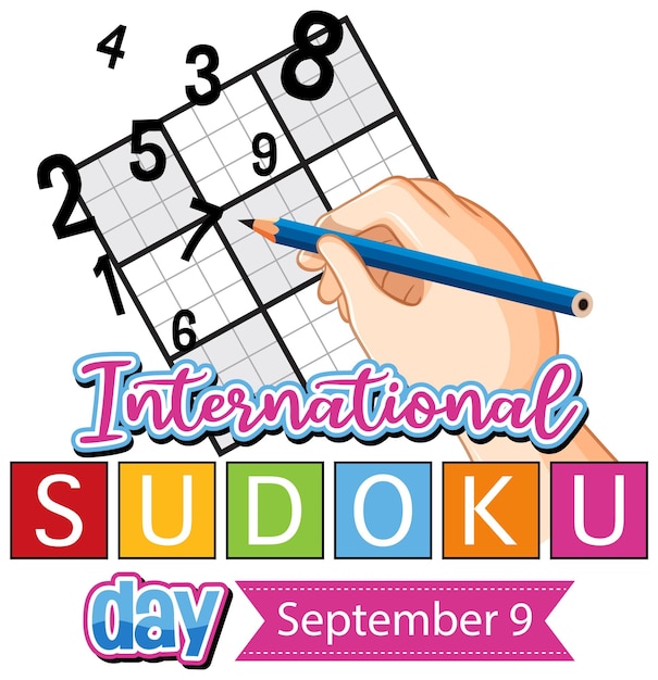 Free Vector international sudoku day september 9