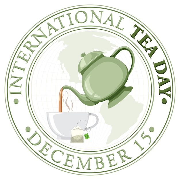 Free Vector international tea day text banner design