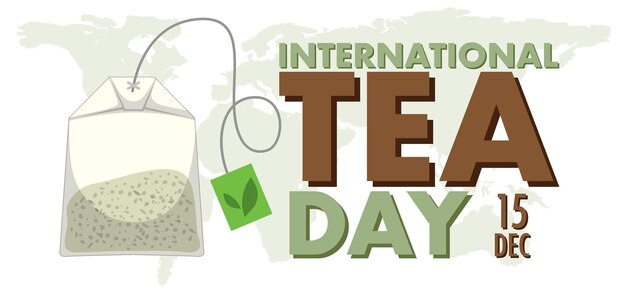 International tea day text banner design