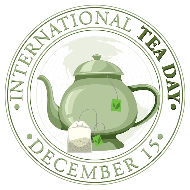 Free Vector international tea day text banner design