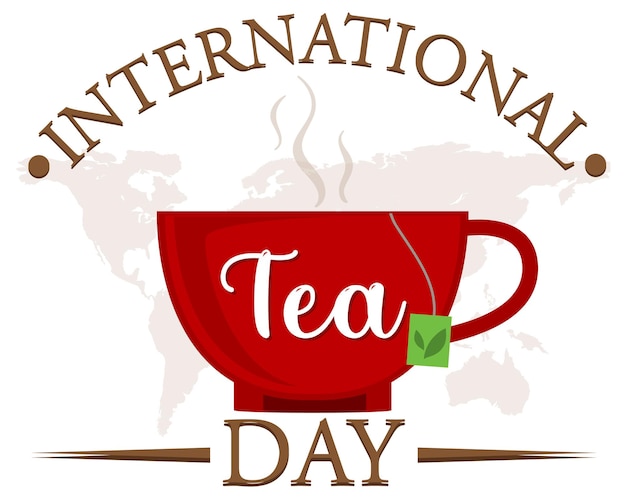 International tea day text banner design