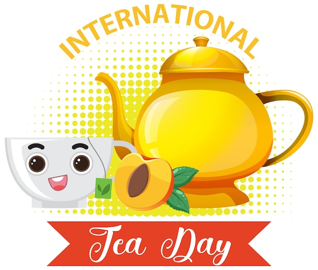 Free Vector international tea day text banner