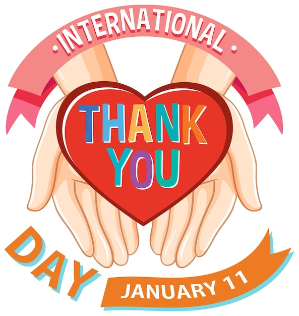 Free vector international thank you day banner design