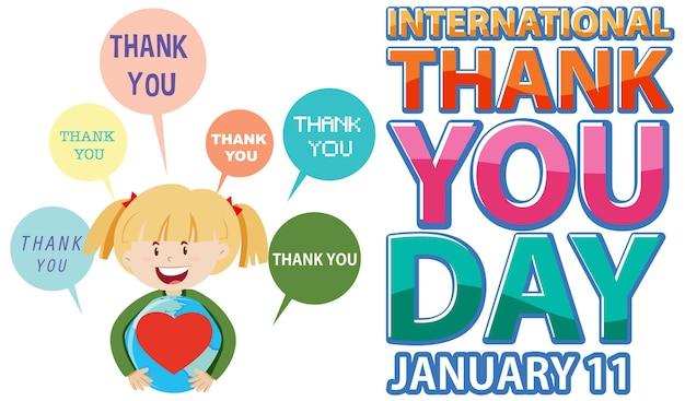 Free Vector international thank you day banner design