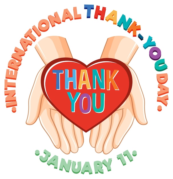 Free Vector international thank you day icon