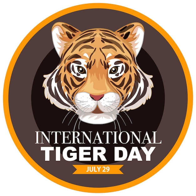 Free vector international tiger day campaign badge