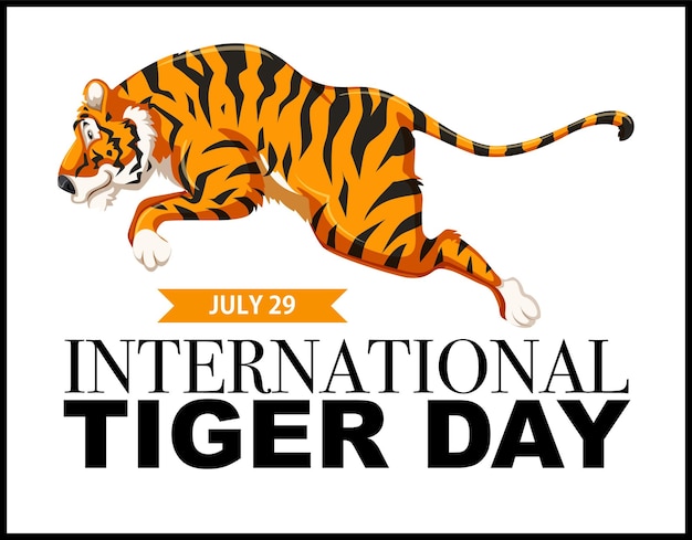 Free vector international tiger day celebration banner