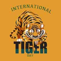 Free vector international tiger day celebration poster