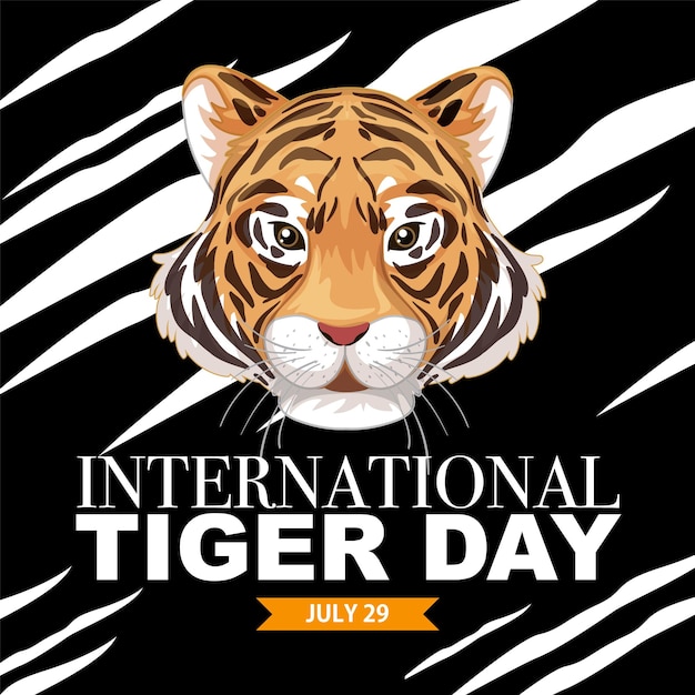 Free vector international tiger day celebration poster