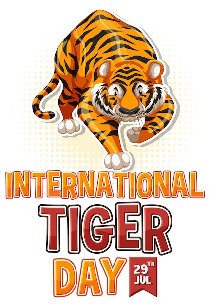 Free Vector international tiger day celebration poster