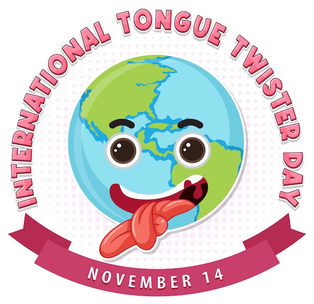 Free vector international tongue twister day logo design