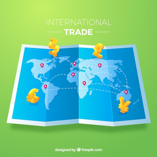 Free vector international trade concept with flat design