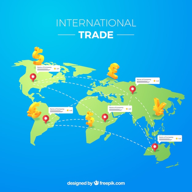 Free vector international trade concept with flat design