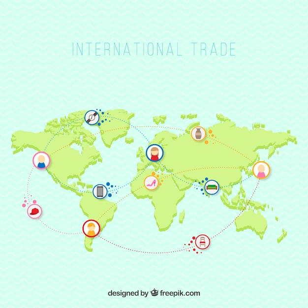 International trade concept with flat design