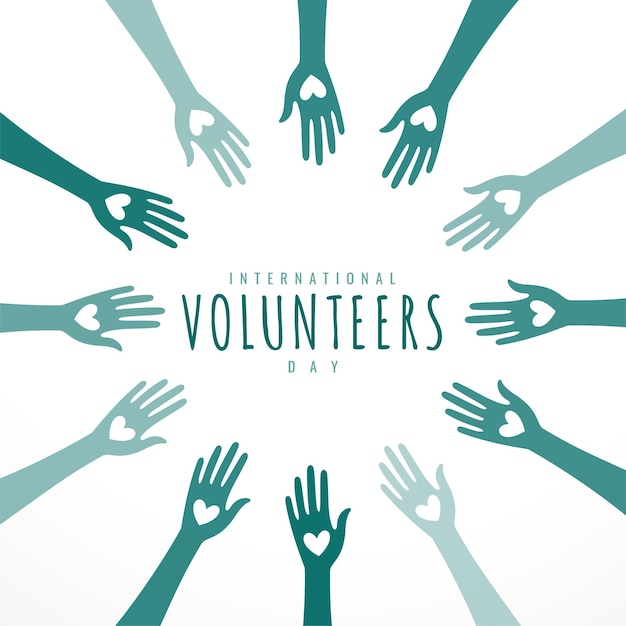 Free Vector international volunteers day background for social welfare and service vector