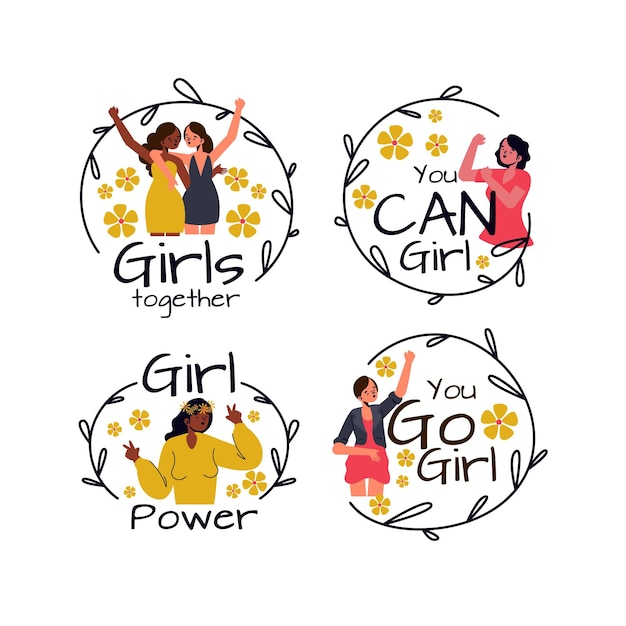 Free Vector international women day badges