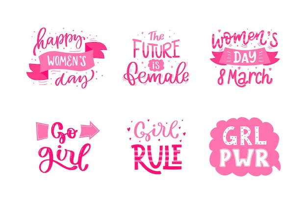 Free Vector international women day label